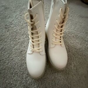 Steve Madden Cream Ankle Booties Minimalist Design